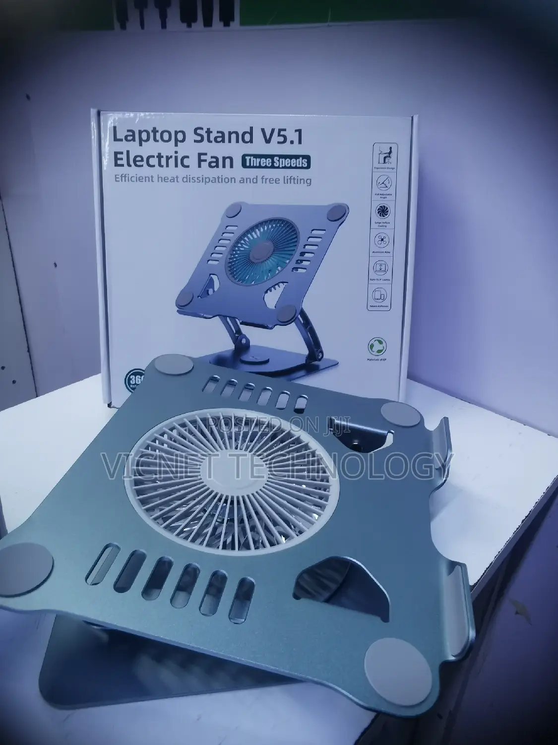 V5. 1 360° Rotating Laptop Stand With Cooling Pads and RGB