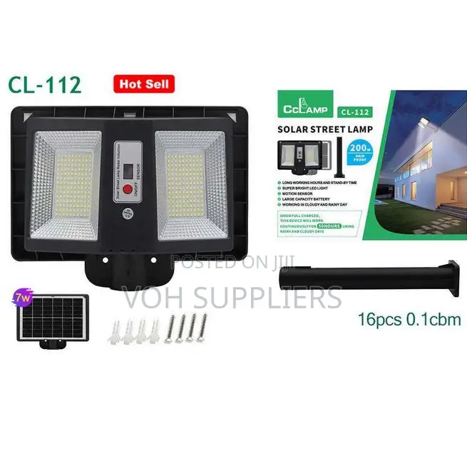 Cclamp 200W, 300W Bright LED Solar Street Lamp + Pole