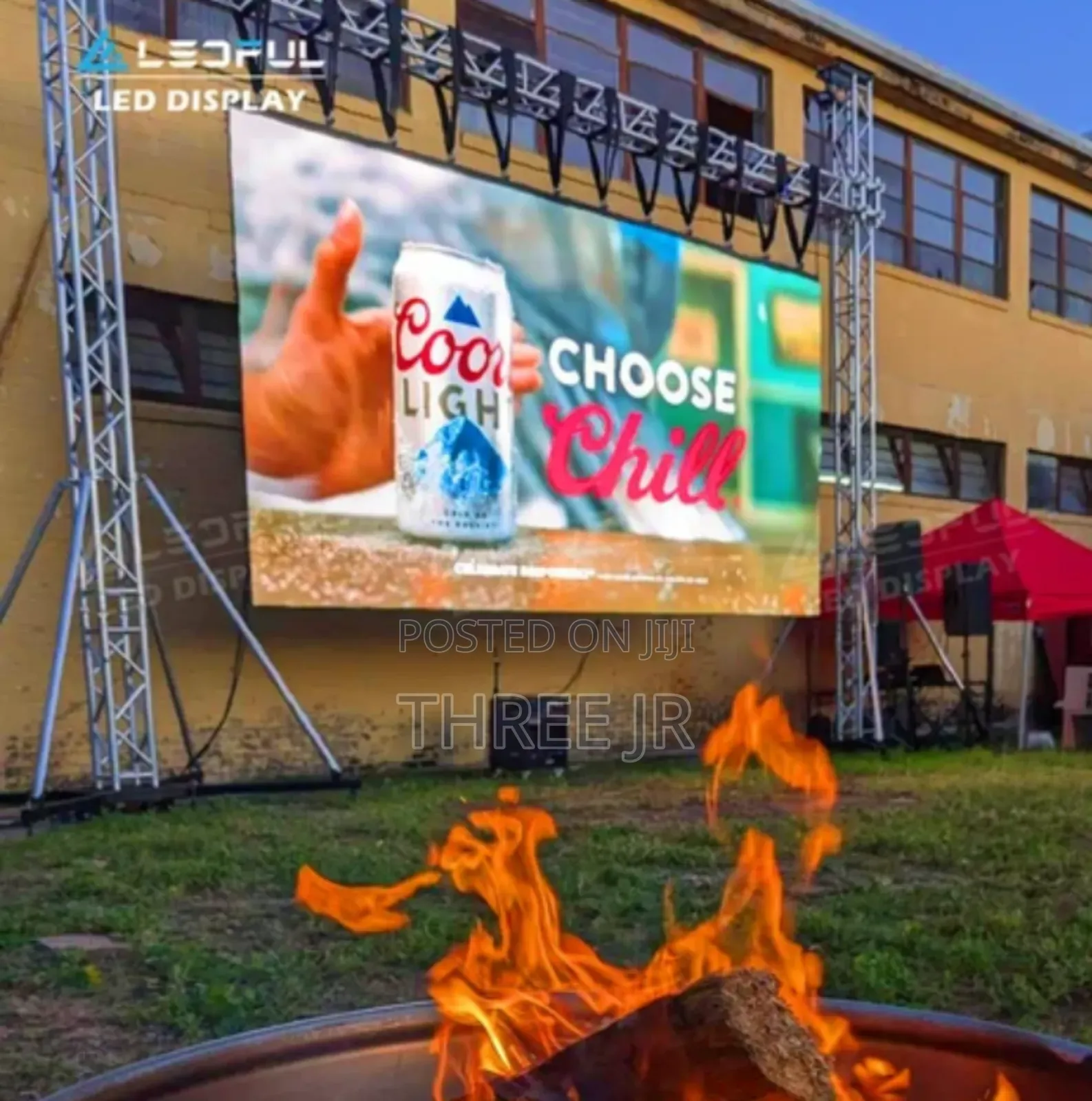 Led Panels Set Up in Outdoor Functions for Hire