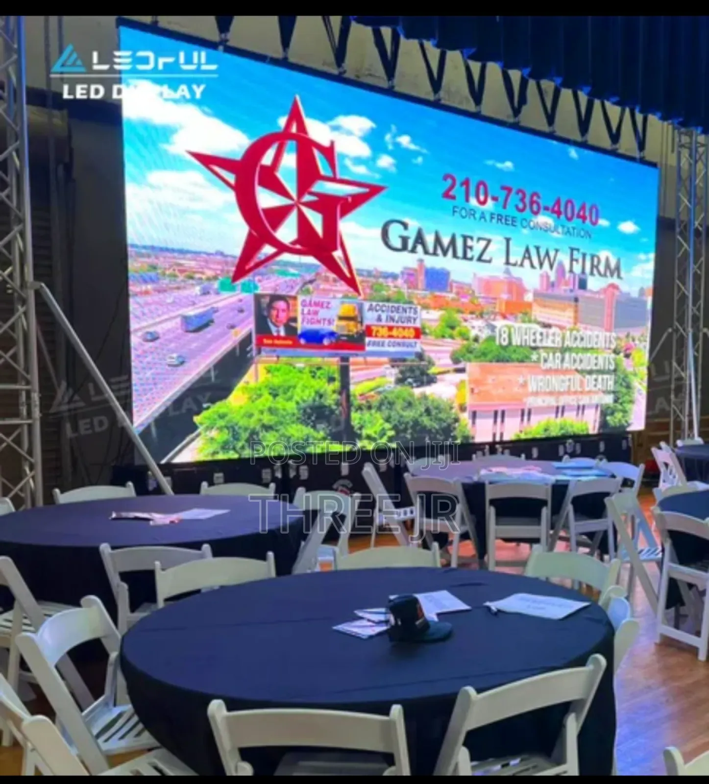 Led Panels Set Up in Outdoor Functions for Hire