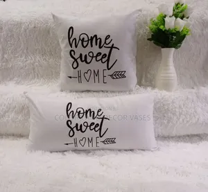 White HOME SWEET HOME Throw Pillows