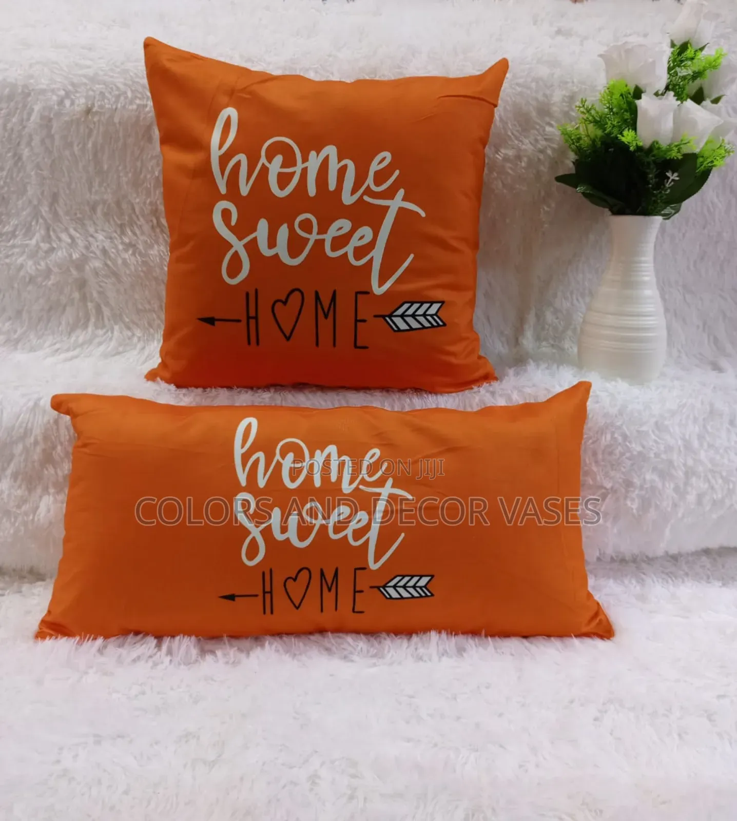 Orange Home Sweet Home Pillows