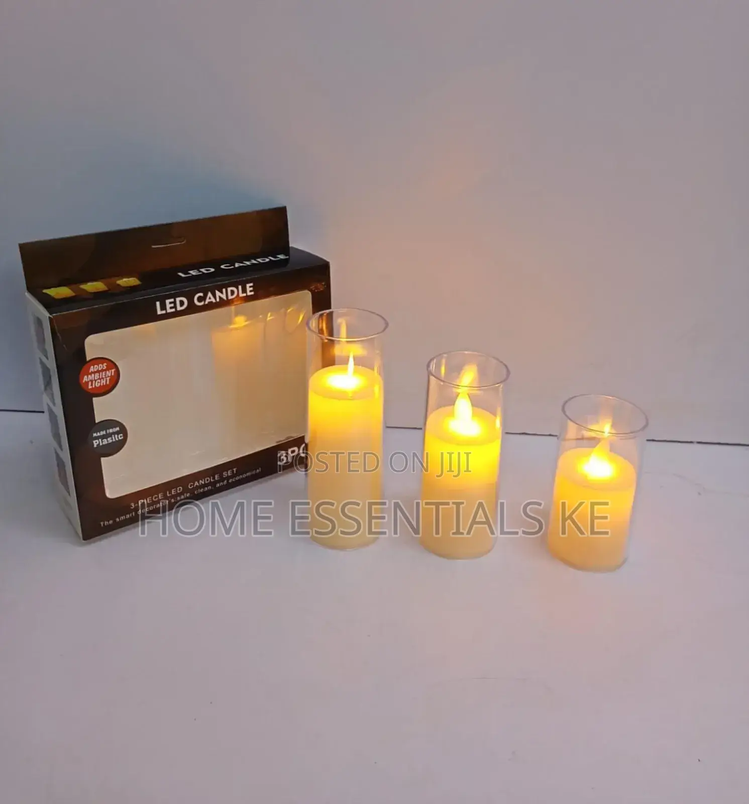 * 3 in 1 Flameless Led Candle Plastic Yellow Flame