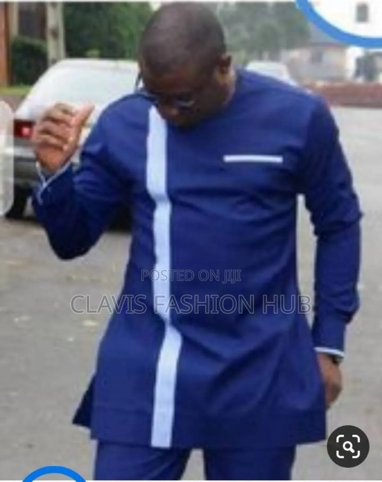 Navy Blue African Men Suits