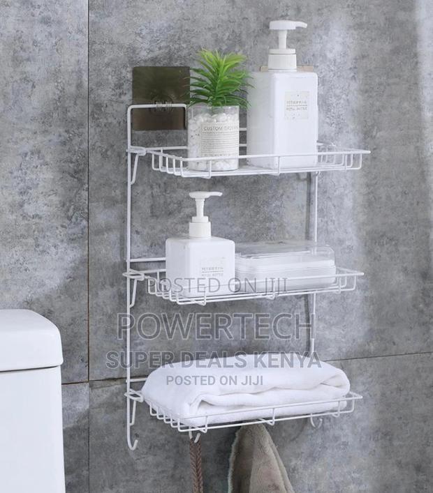 Metallic Hanging Bathroom Organizer. - main view