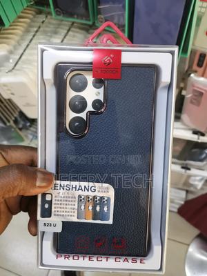 Darkblue Leather Samsung S23 Case | Shockproof Protection - thumbnail 2