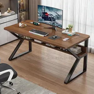 Home Office Desk, Computer Desk With Storage Room