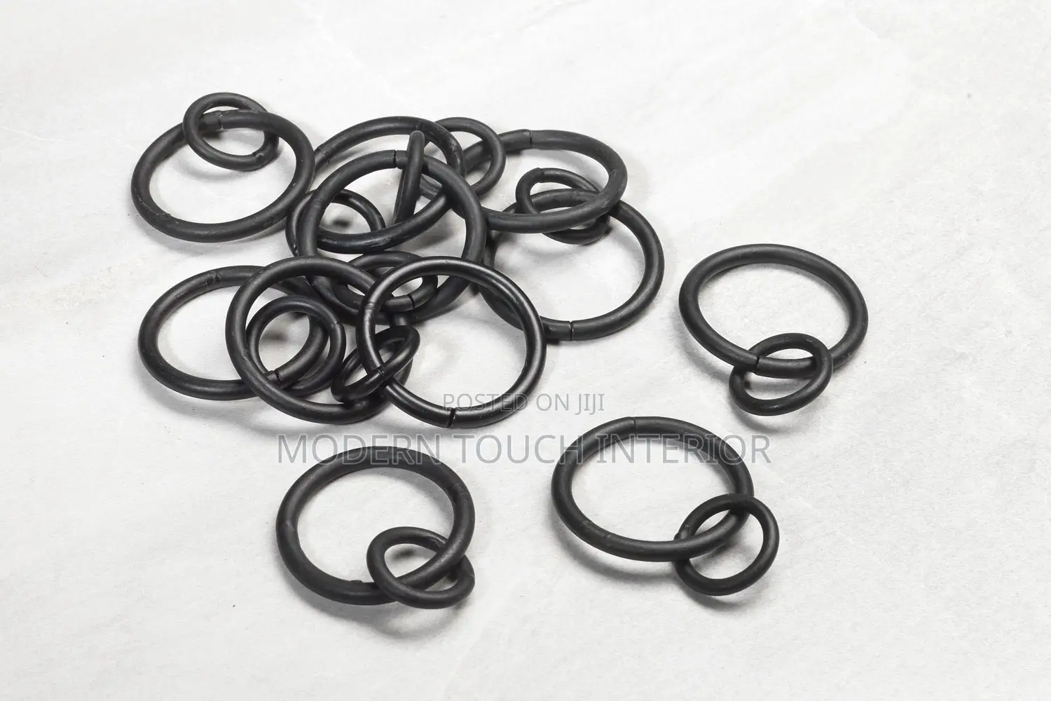 Black Round Metallic Rings