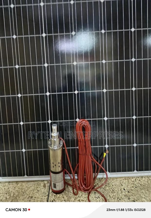 Solar Submersible Pump and Solar Panel - main view