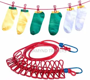 Stretching Cloth Line 12 Pegs/Elastic Clothe Hangers