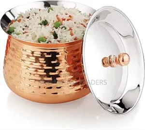 Mukti Mudhiras Golden Curry Rice Pot With Lid/Hammered Pot