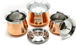 Mukti Mudhiras Golden Curry Rice Pot With Lid/Hammered Pot