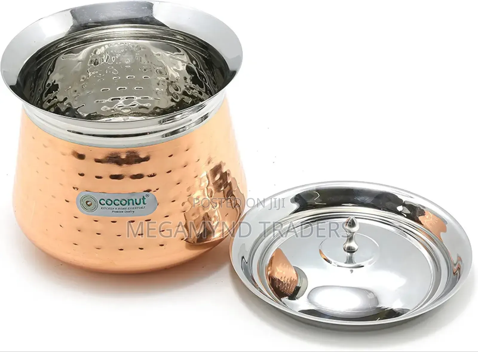 Mukti Mudhiras Golden Curry Rice Pot With Lid/Hammered Pot