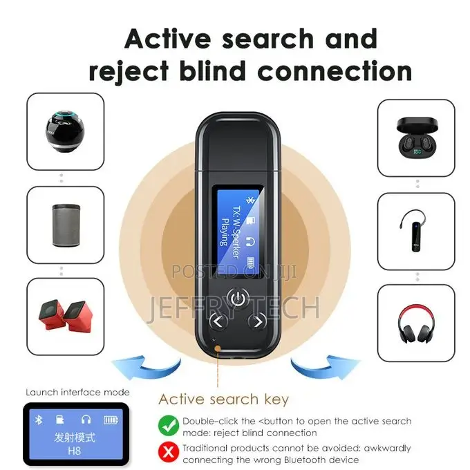 Usb Bluetooth 5.0 Audio Transmitter Receiver LCD Display