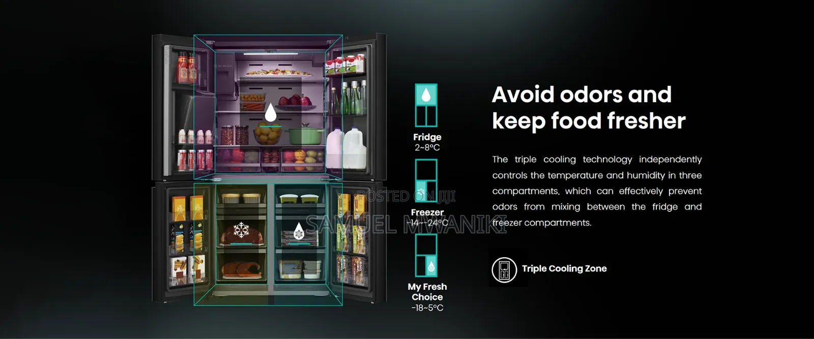 Hisense 522l Multi Door Refrigerator- Ice Water Dispenser