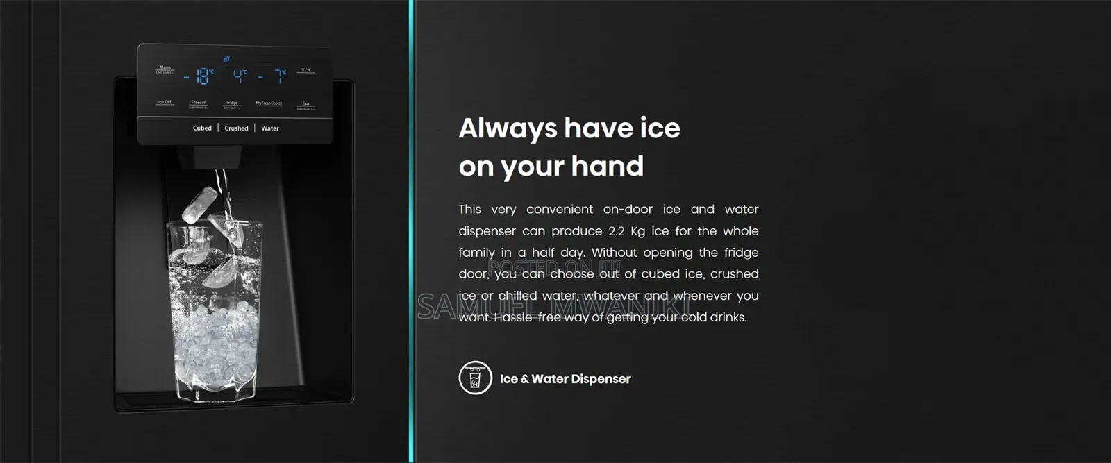 Hisense 522l Multi Door Refrigerator- Ice Water Dispenser