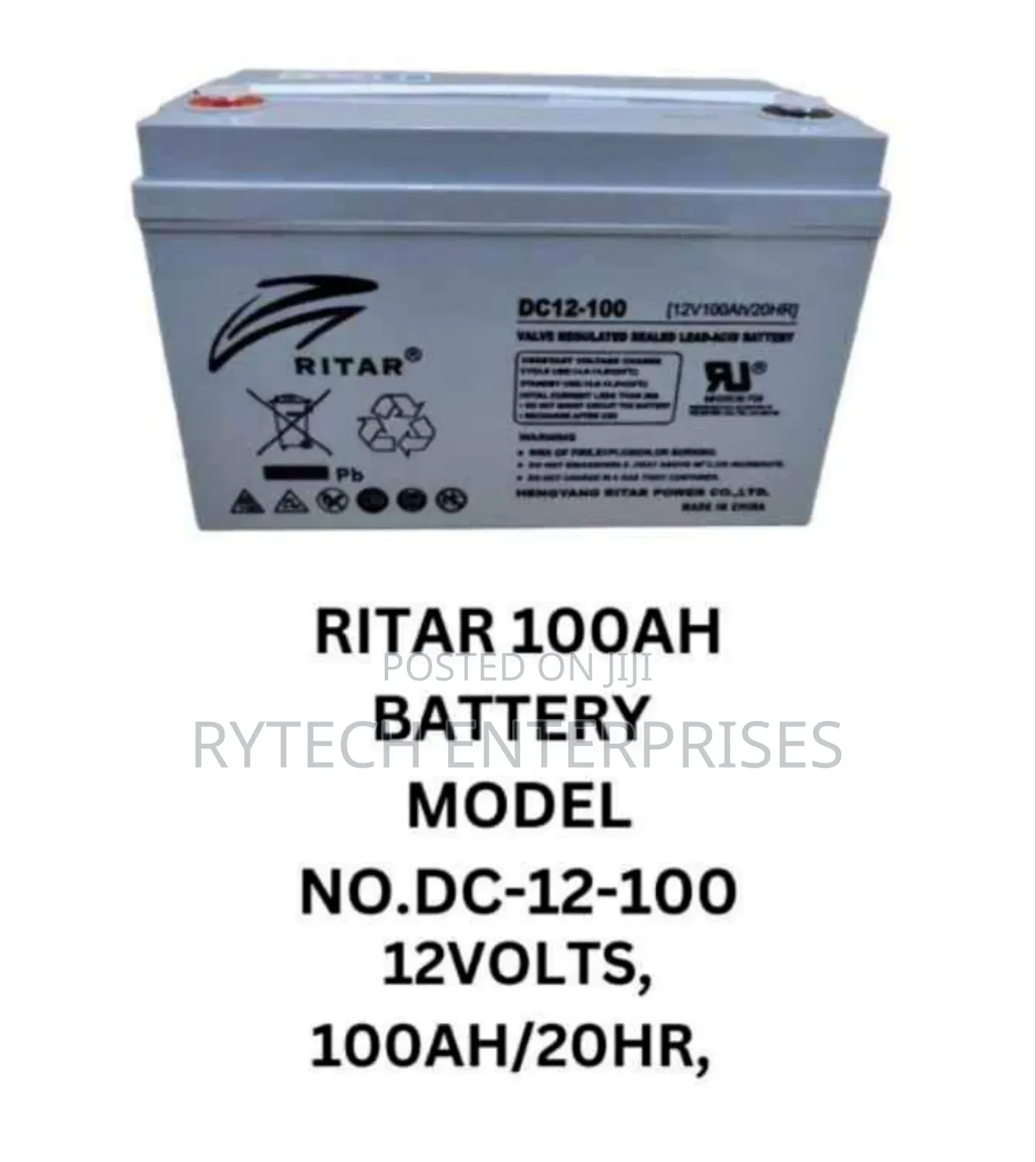 Ritar 100ah Solar Battery