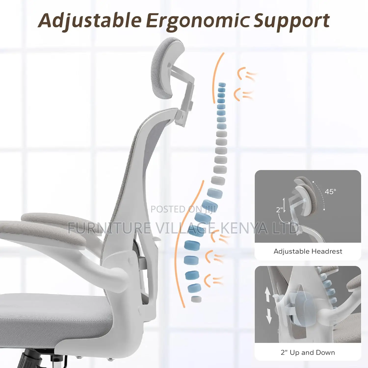 High Back Office Chair With Flip-Armrest