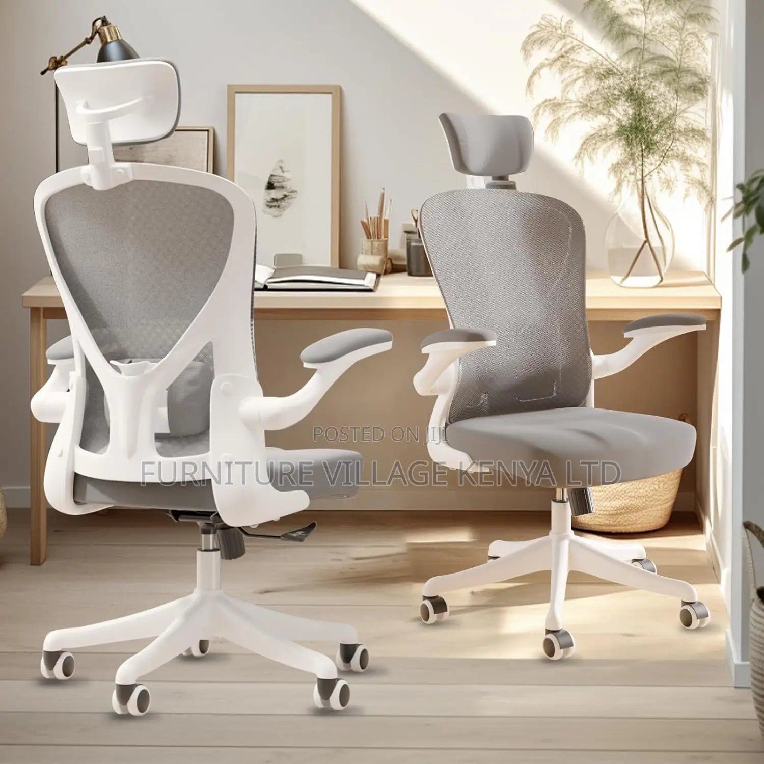 High Back Office Chair With Flip-Armrest