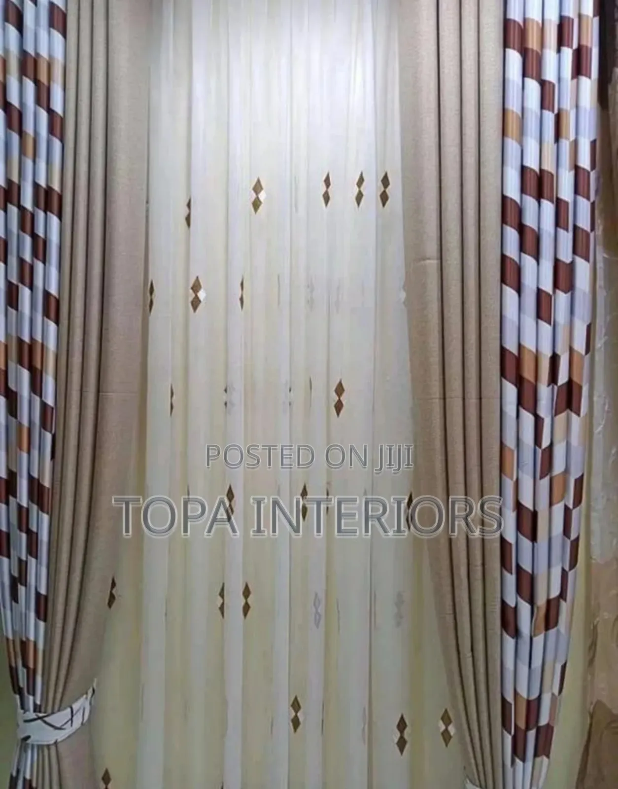 Double Sided Elegant Window Curtains and Sheers Brown Drapes