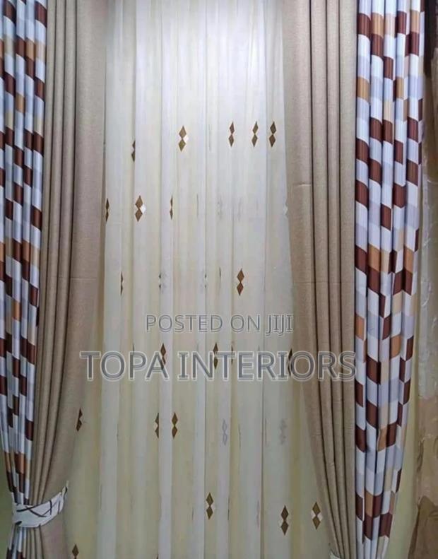 Double Sided Elegant Window Curtains and Sheers Brown Drapes