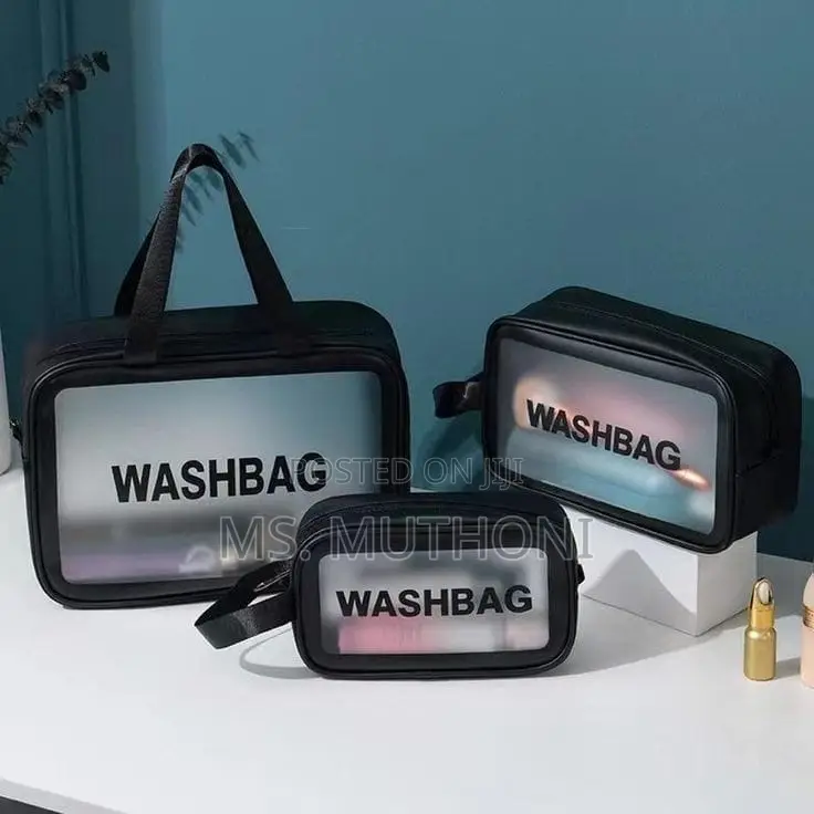 3pc Wash Bag Pouch With Wide Base