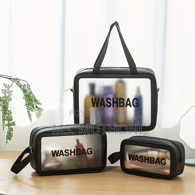 3pc Wash Bag Pouch With Wide Base