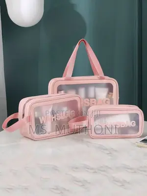 3pc Wash Bag Pouch With Wide Base