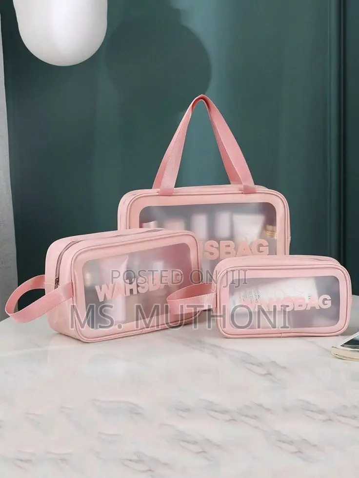 3pc Wash Bag Pouch With Wide Base