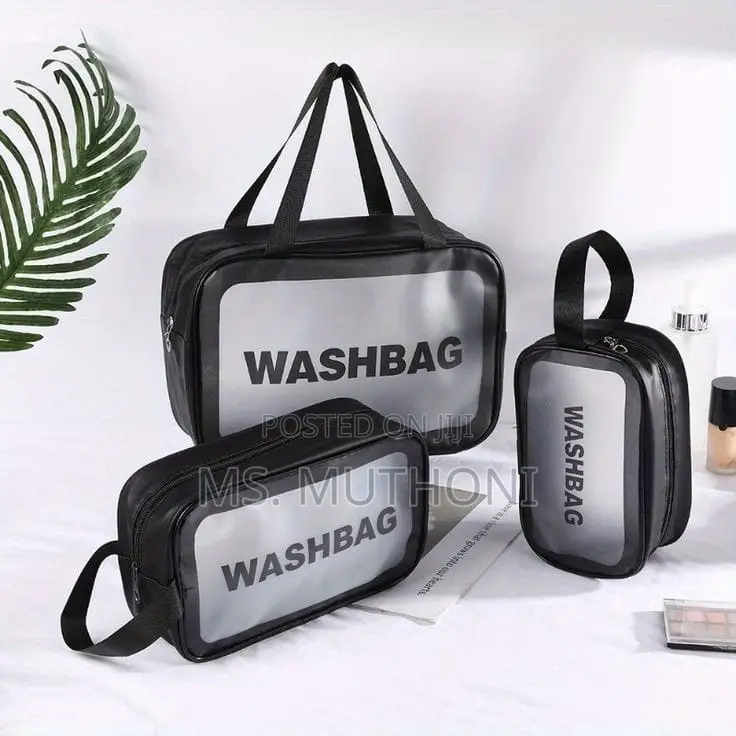 3pc Wash Bag Pouch With Wide Base