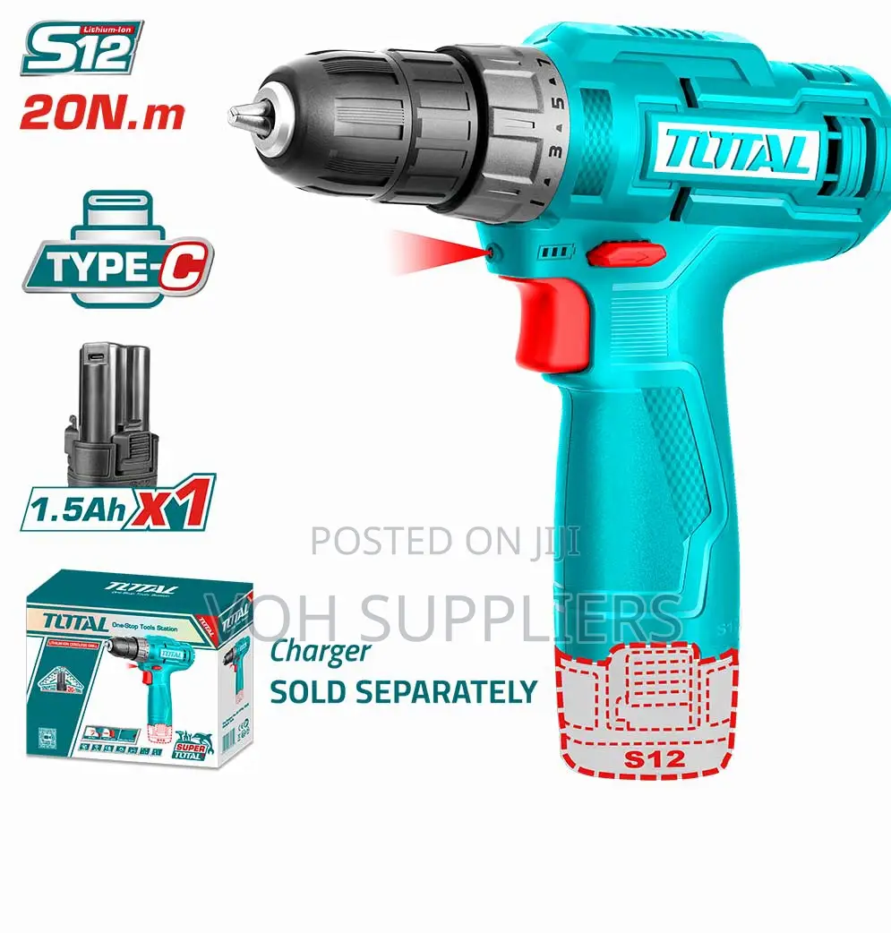 Total TDLI12428 Lithium-Ion Cordless Drill 12V