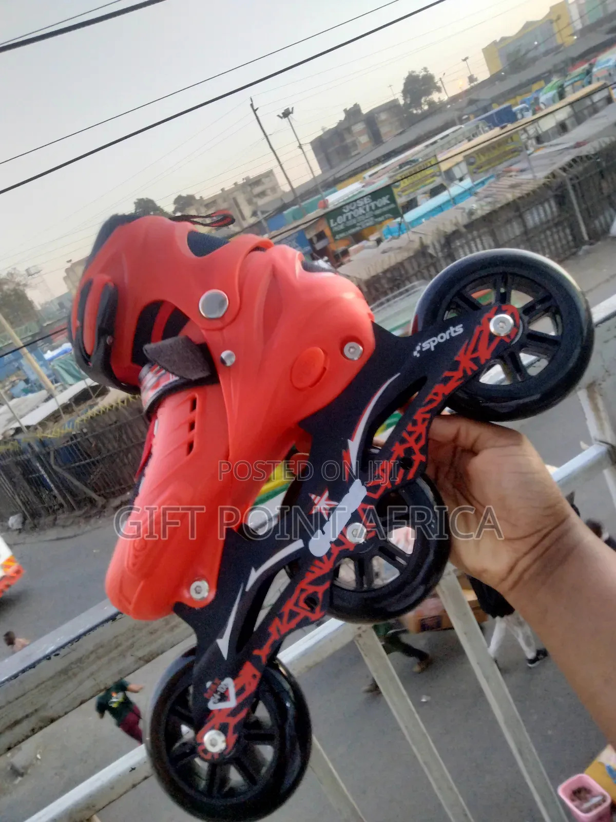 Red Professional Tri-States With 3 Big Wheels for Skating