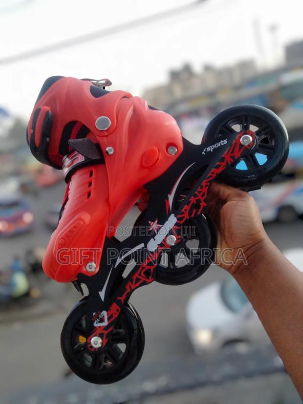 Red Professional Tri-States With 3 Big Wheels for Skating - thumbnail 2