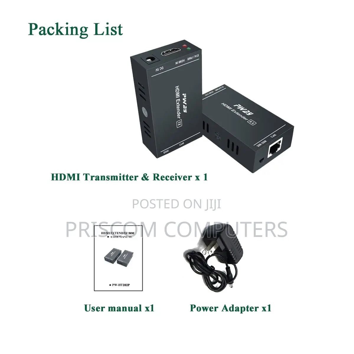 HDMI Extender Over Single Cat5/Cat6 Ethernet Cable Up to 60M