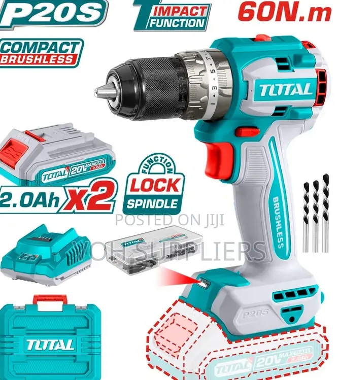 TOTAL TIDLI20602 Compact Brushless Cordless Impact Drill