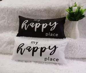 Happy Place Black and White Pillows