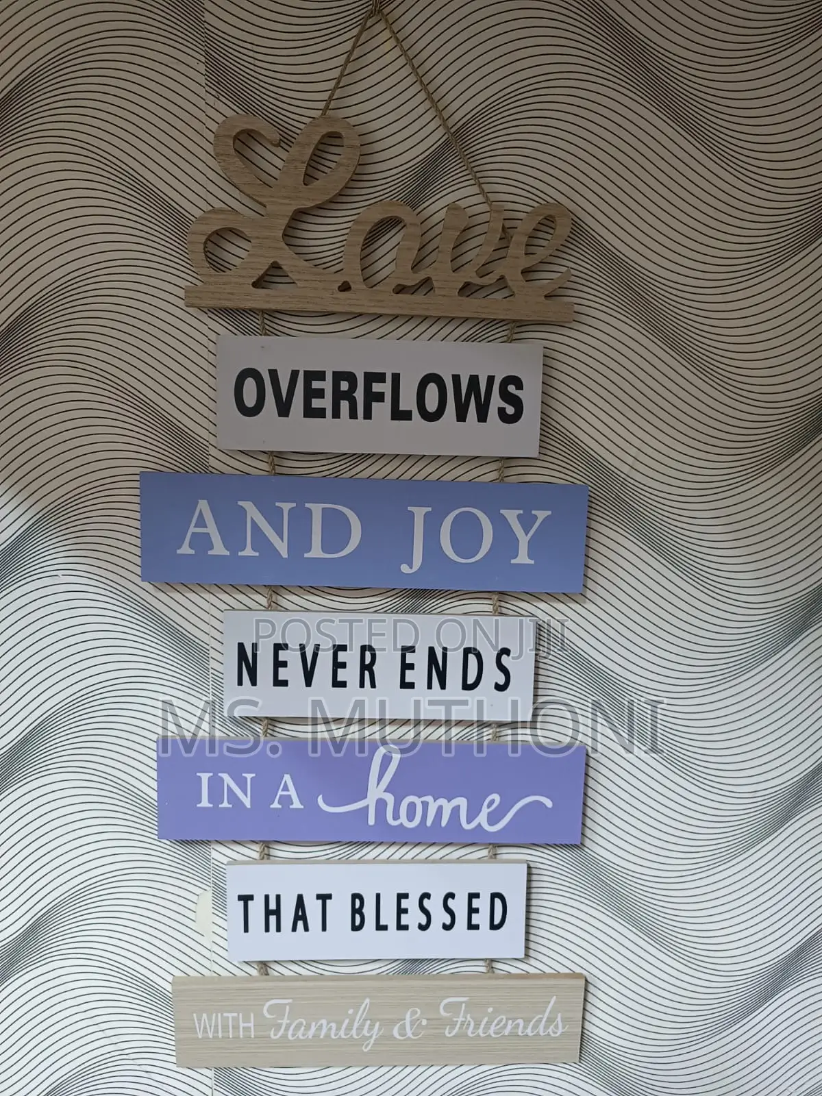 Long Retro Style Wooden Wall Hanging Sign Decor