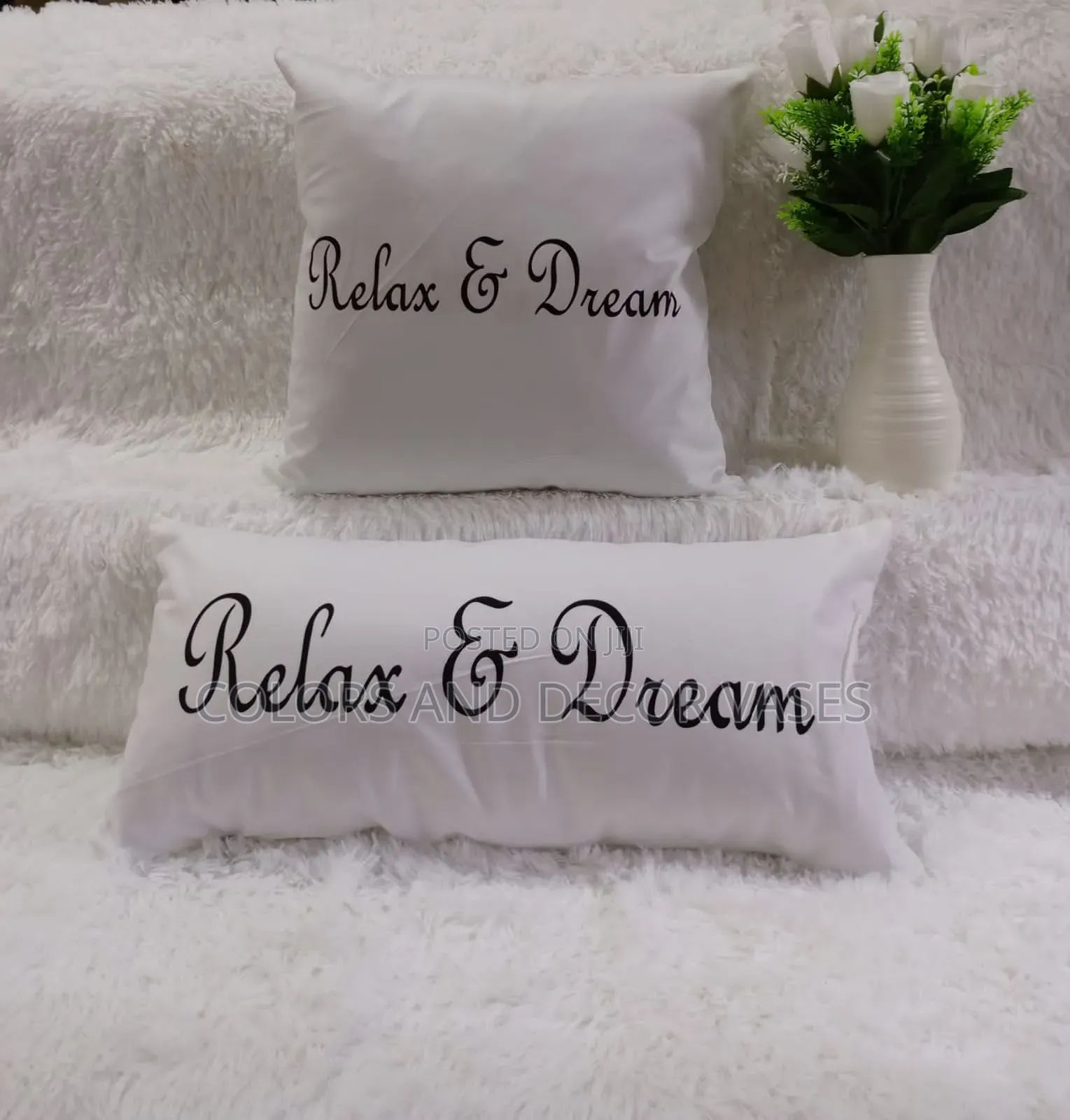 Relax and Dream White Pillows