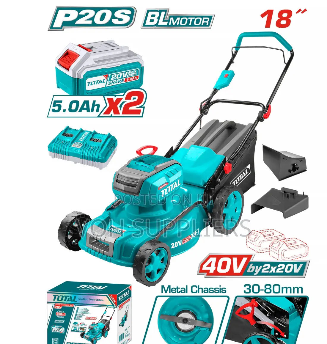 Total TLMLI20186 Cordless Lawn Mower 40V