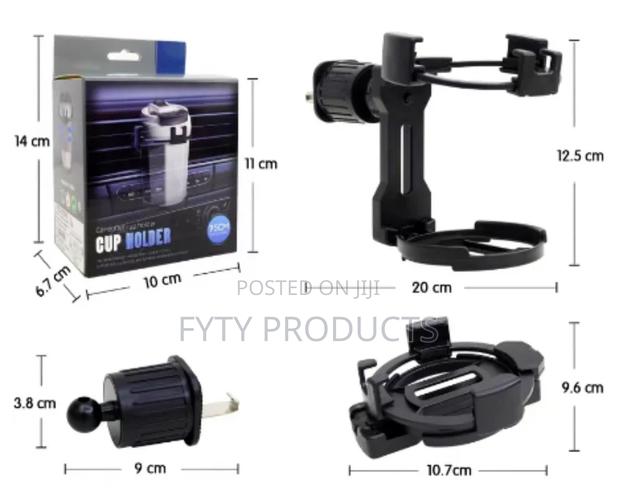 2 In 1 Vent Portable Folding Car Cup Phone Holder - thumbnail 3