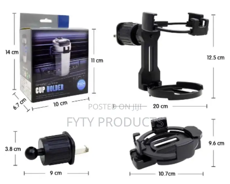 2 In 1 Vent Portable Folding Car Cup Phone Holder