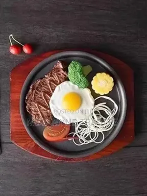 Hot Sizzling Plate+Bamboo Holder