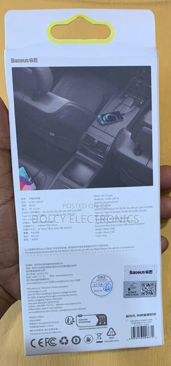 Baseus Car Fast Charger 120w 2c +2u - thumbnail 2