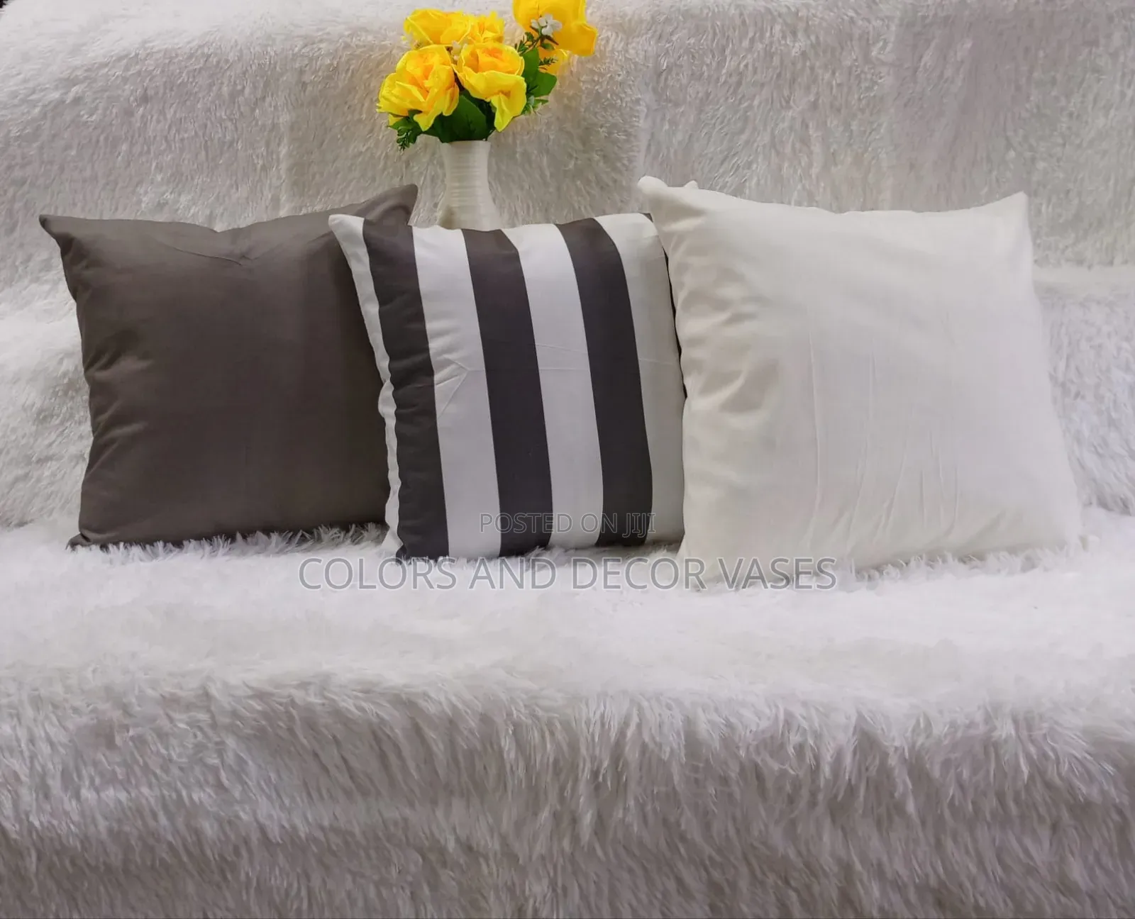 Grey and White Matching Pillows