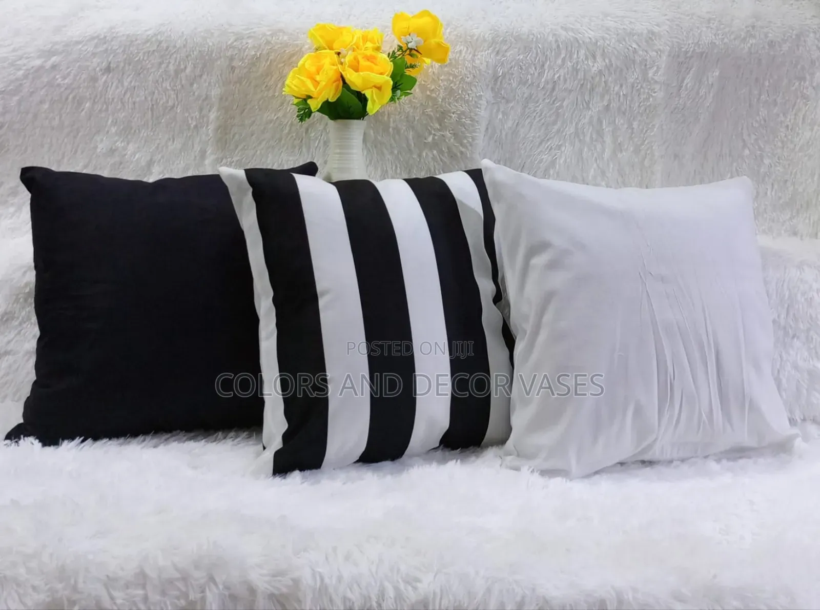 Black With White Home Decor Throw Pillows