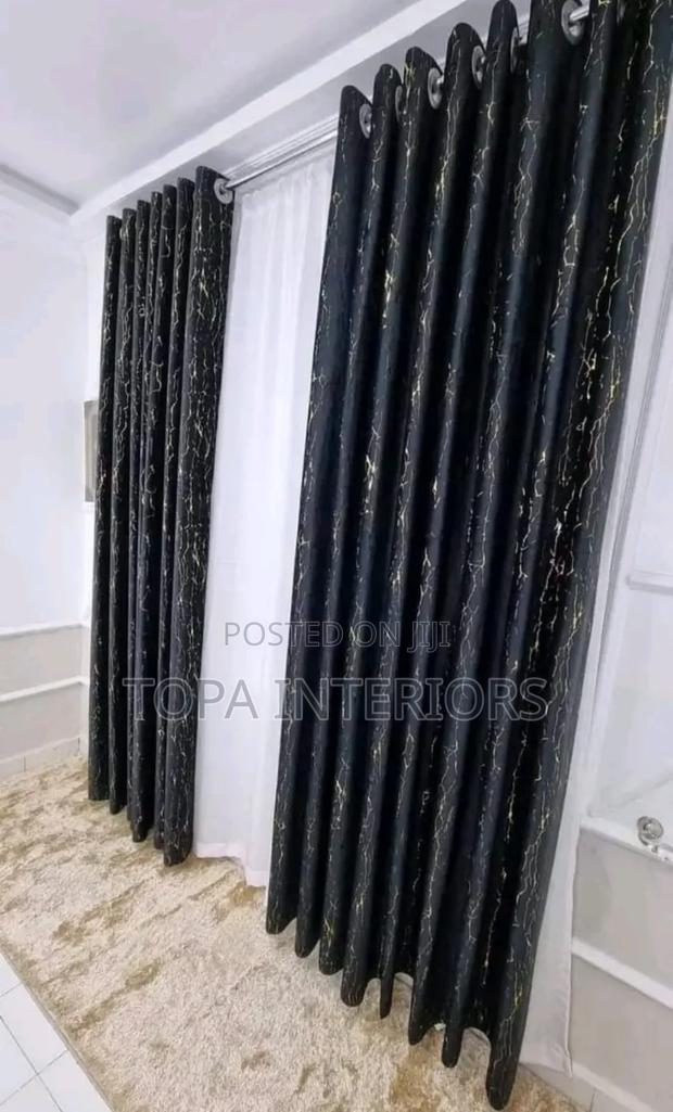 Black With Gold Velvet Window Curtains for Living Room Decoration