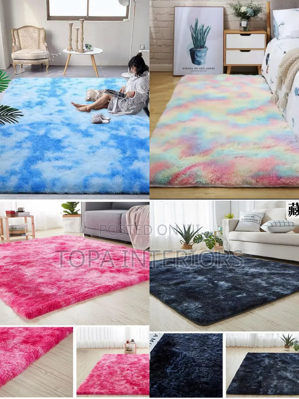 Elegant Patched Fluffy Carpets Light Fluffy Carpets