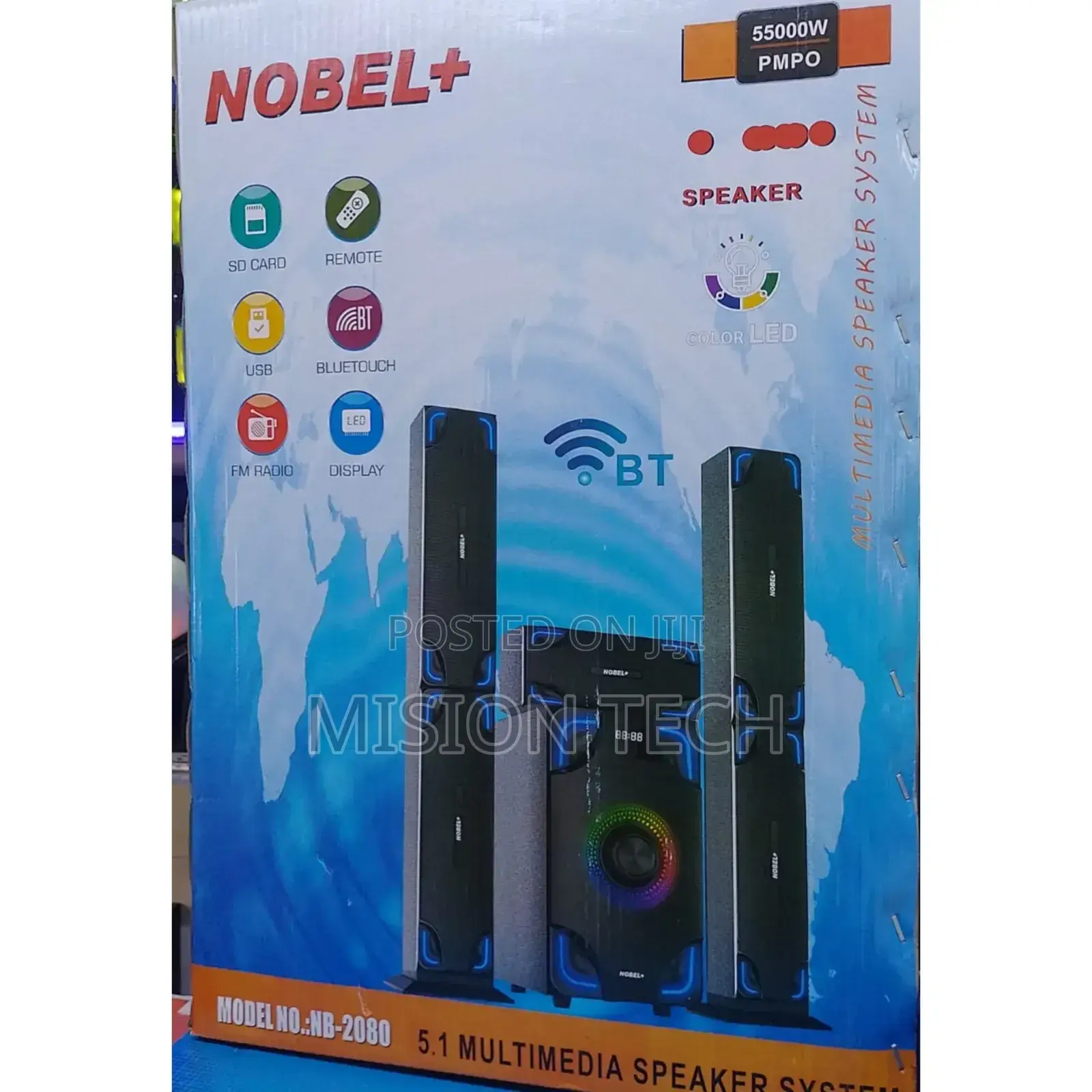 Nobel 2080 Subwoofer BT/FM RADIO 