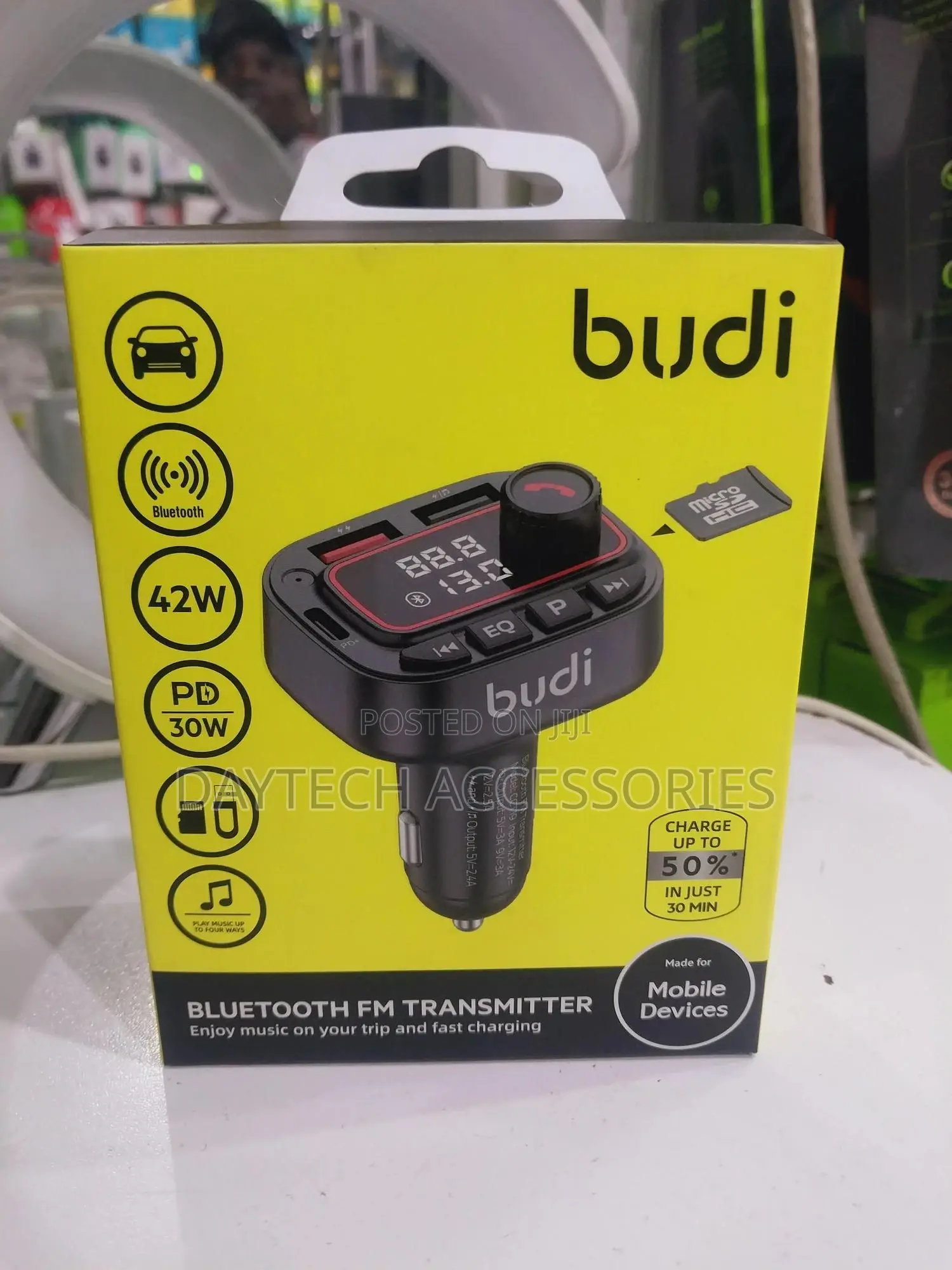 Budi Car Modulator Fm Transmitter - Support Tf Card Playing