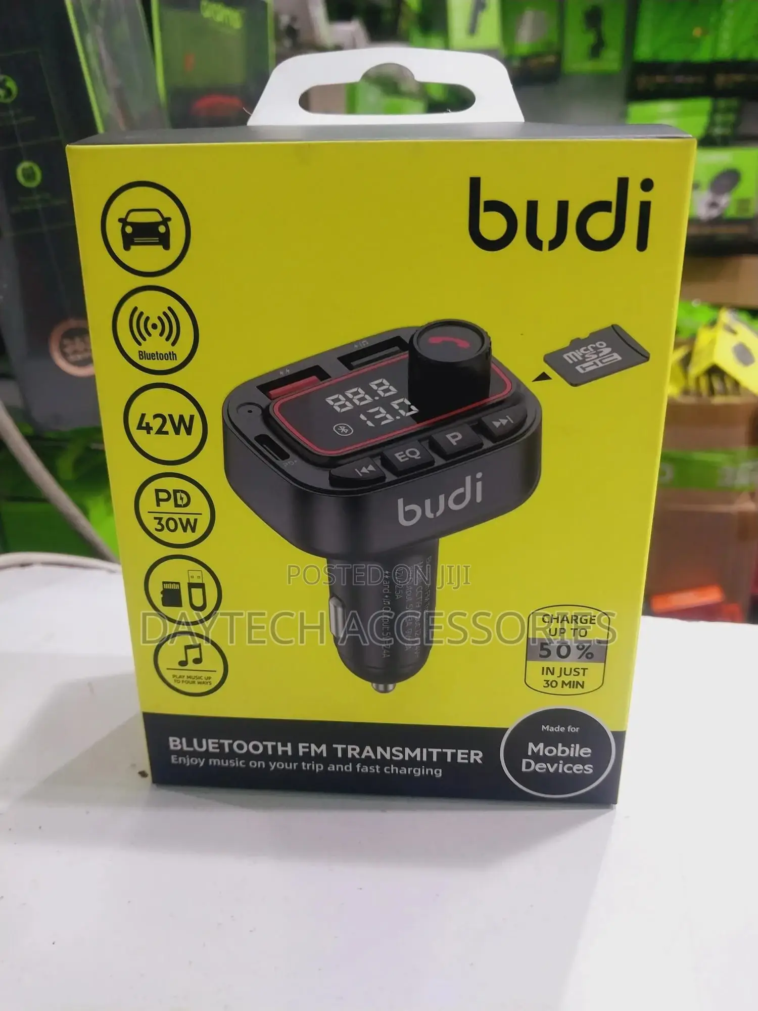 Budi Car Modulator Fm Transmitter - Support Tf Card Playing
